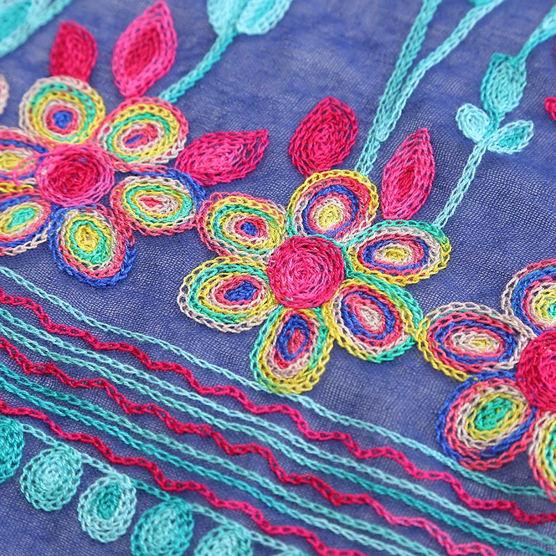 Женский шарф и шаль с цветочной вышивкой 175x100 см|scarves and shawls|embroidery scarfscarf style |