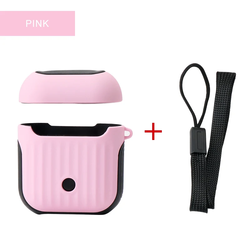 Pink IKSNAIL для AirPods чехол Защитный силиконовый чехол беспроводной синий чехол для наушников противоударный чехол для наушников для Apple Airpod - Цвет: Pink