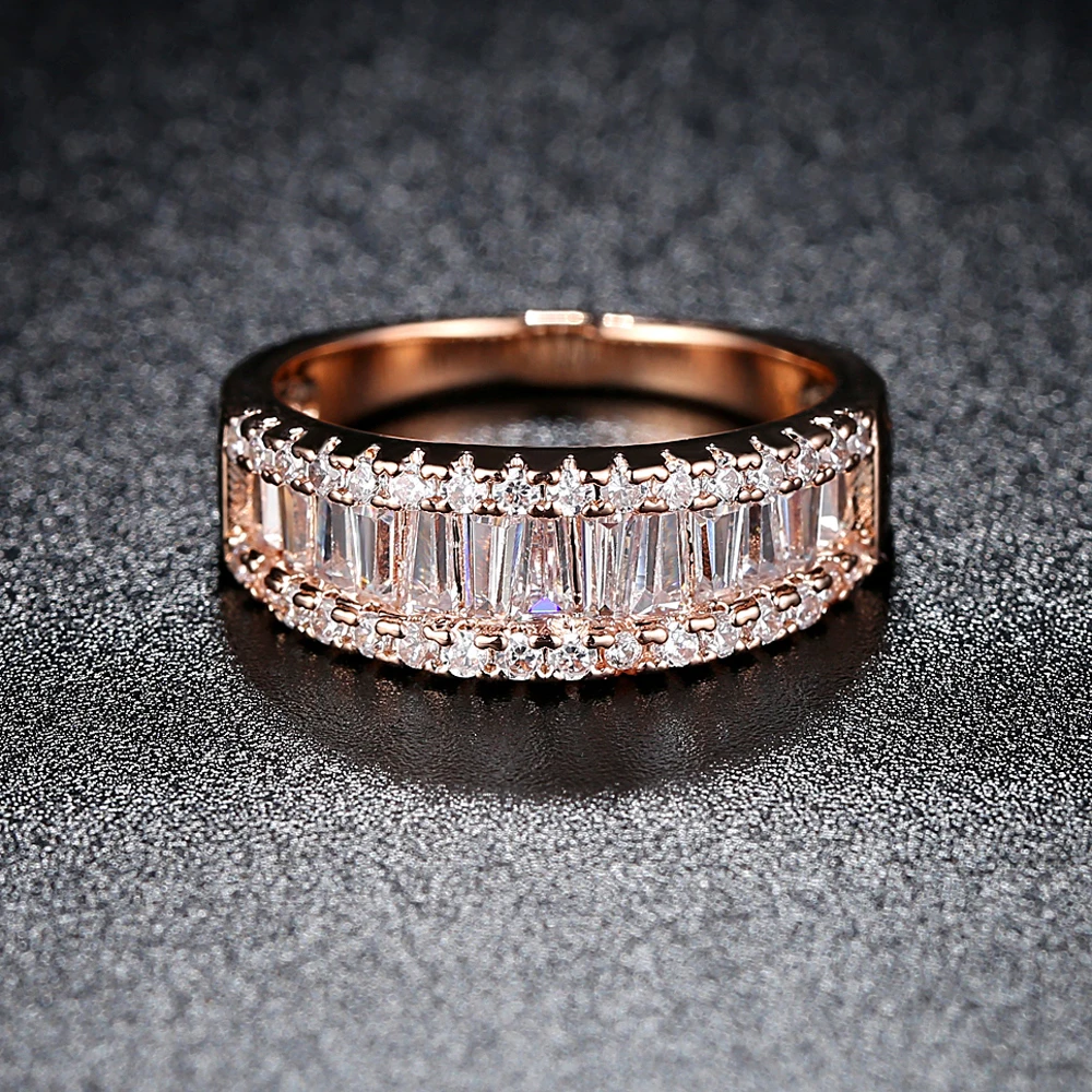Solid 925 Sterling Silver Jewelry Fine Women Ring Classic rose gold party HZFMPJCI | Украшения и аксессуары