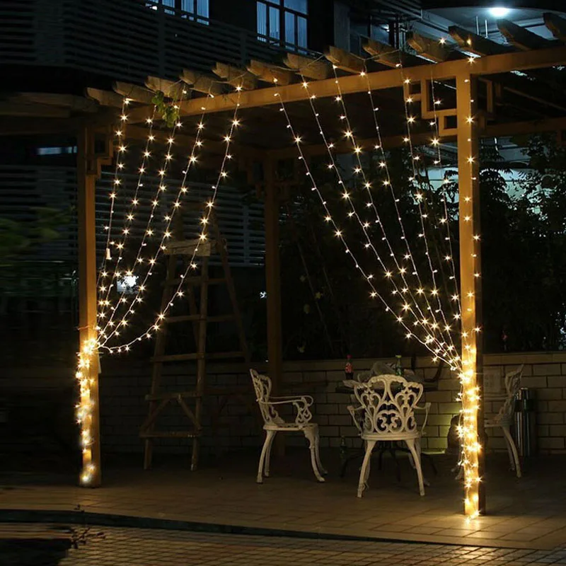 EU Plug 4.5x3m LED Icicle fairy String Lights 300 leds Christmas led Wedding Party Fairy Outdoor Curtain Garden Decor | Лампы и
