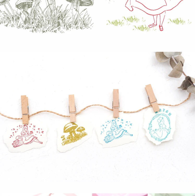 Alice Fairy Tales серия Деревянный штамп DIY Ремесло Деревянные и резиновые штампы для скрапбукинга канцелярские товары Скрапбукинг мини штамп