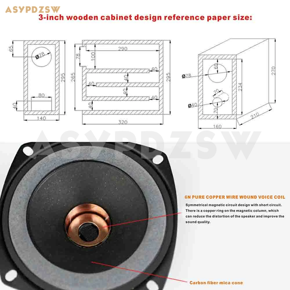 2 шт. Aucharm 3F-3 HIFI Audiophile 3 дюйма 5 Вт/8 Ом Полный частоты динамик драйвер блок углеродного волокна слюда конус