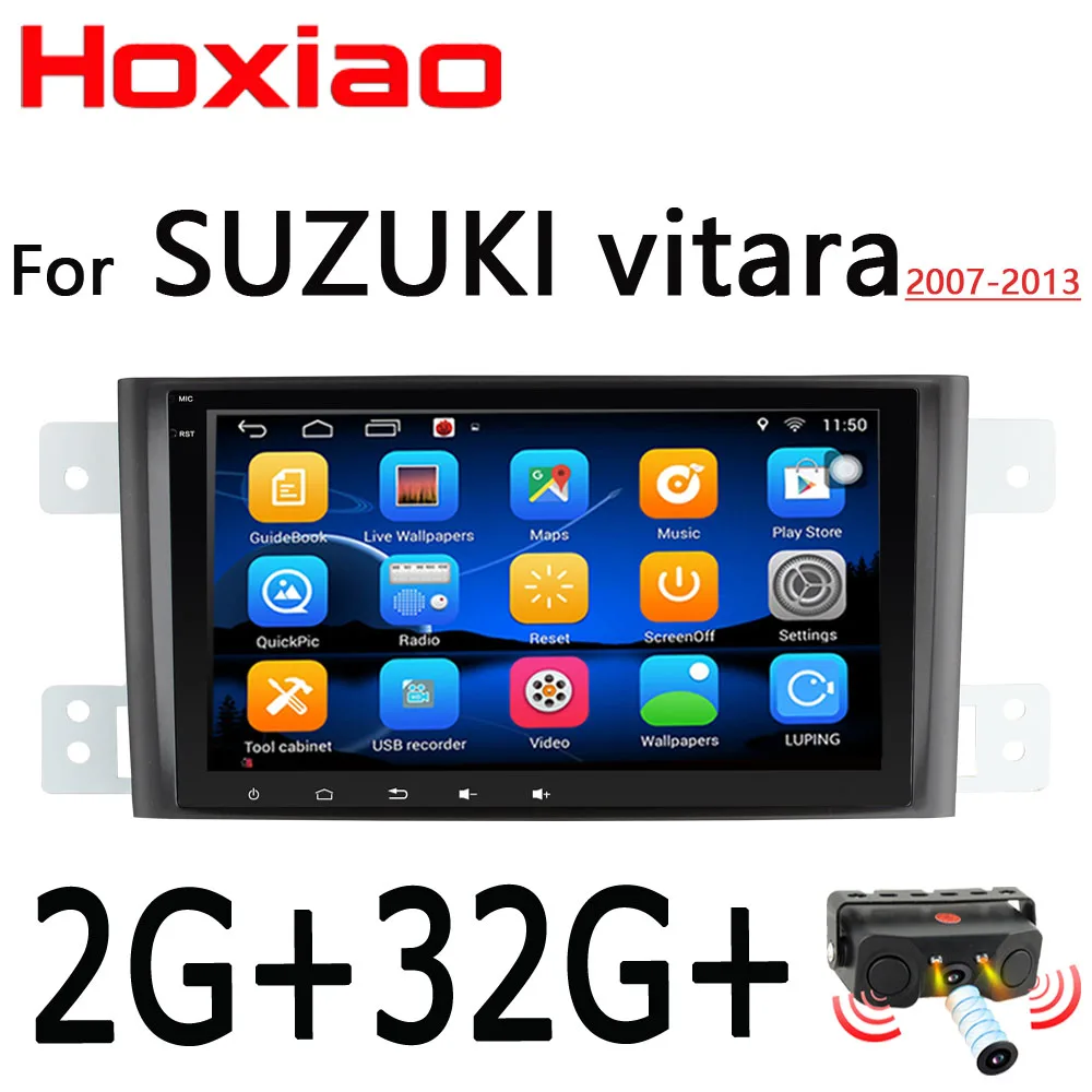 2G With radar camera Для Suzuki Grand Vitara Escudo JT 2007-2013 8 дюймов 1024*600 экран Автомобильный Android радио gps стерео 2 din Автомобильный dvd-плеер BT - Цвет: 2G With radar camera
