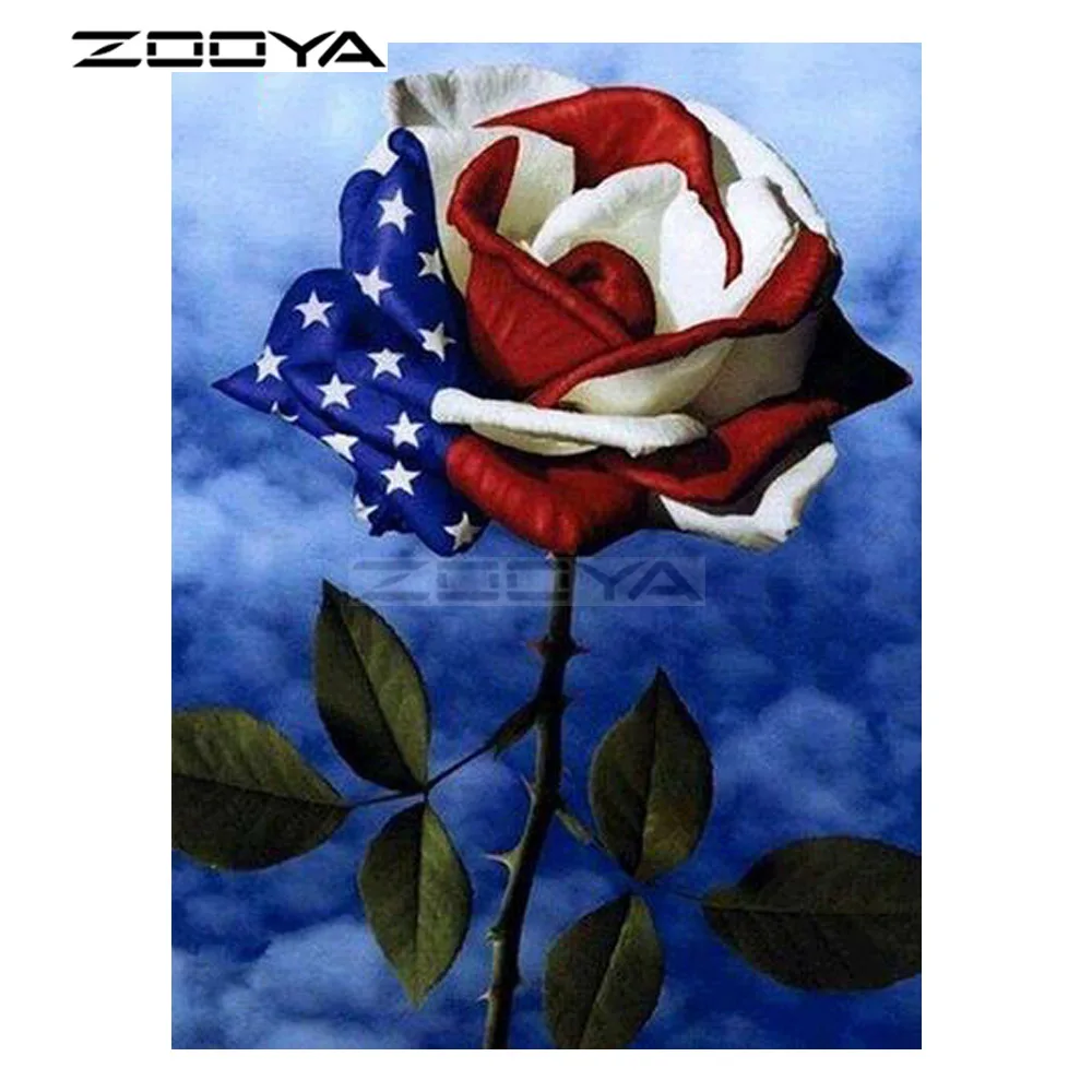 

ZOOYA 2018 New 5D DIY Diamond Painting Mosaic Arts Diamond Embroidery FlagFlowe Needlework Rhinestone Pasted Cross Stitch R2977