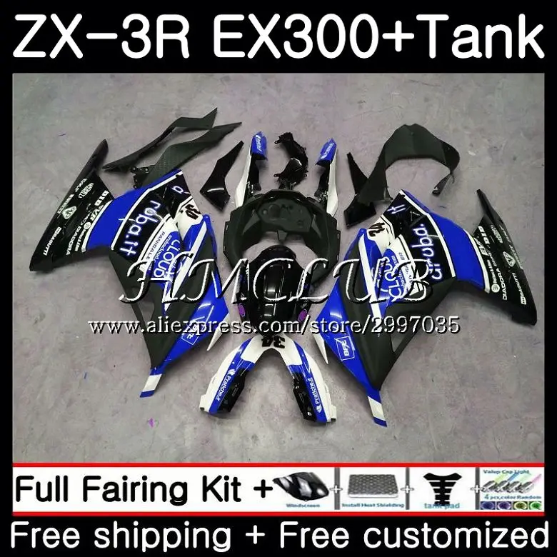Инъекция для KAWASAKI NINJA EX 300 ZX 3R 300R 2013 2014 2015 47HC.18 ZX3R синий черный EX300 ZX300R 13 14 15 OEM