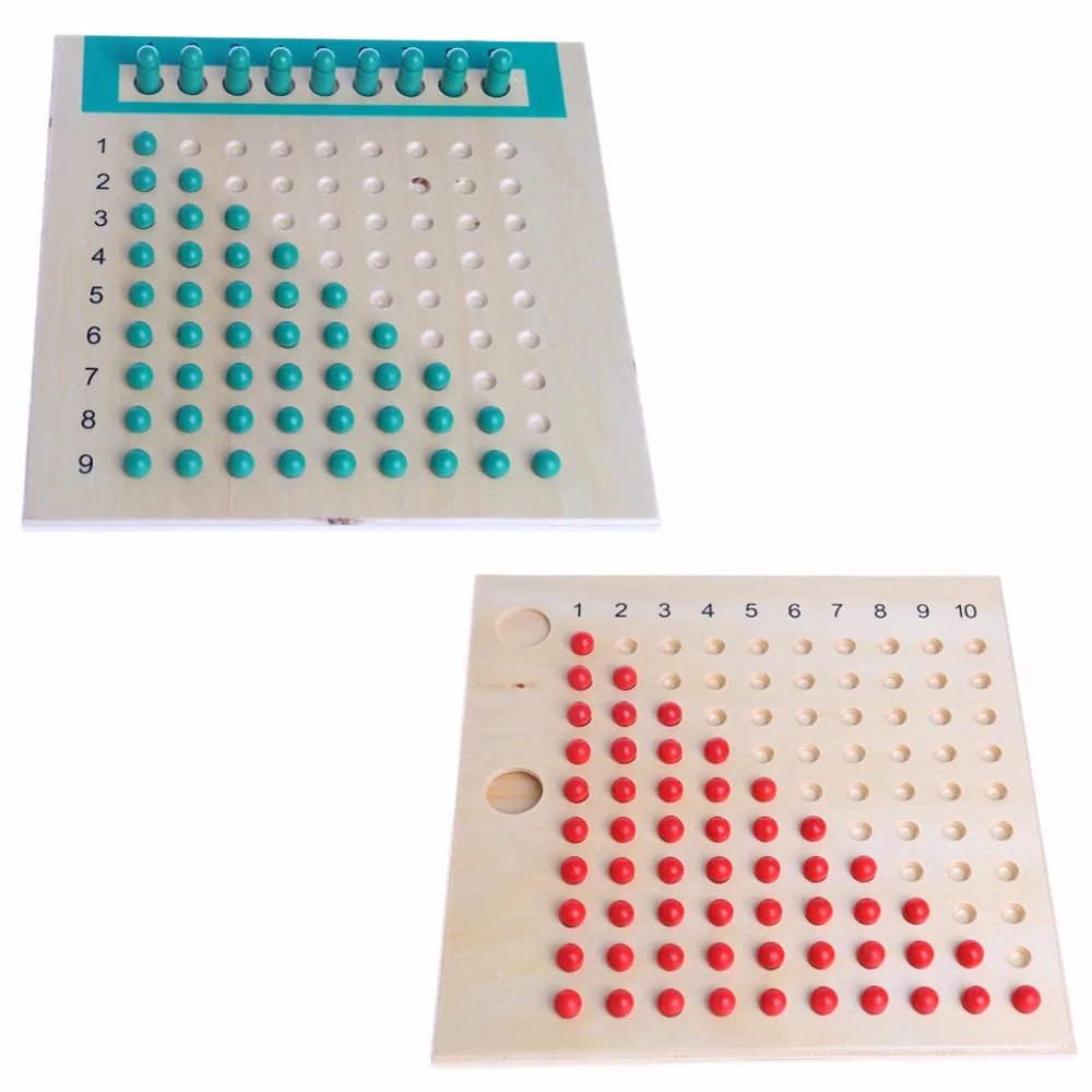 Montessori Mathematics Material Multiplication Bead Board Educational Preschool Training Toys Kid