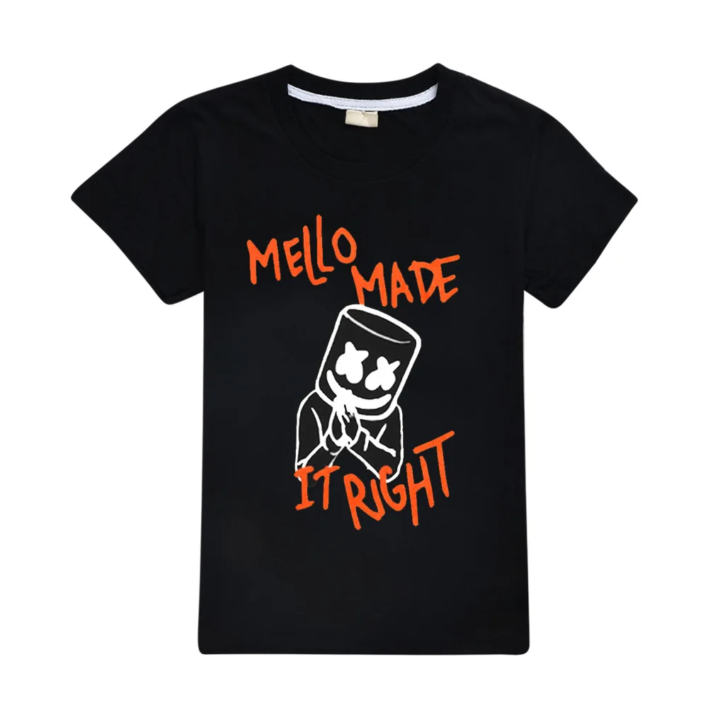 Modis dj marshmello/Детские футболки одежда с капюшоном Детский черный новый летний топ