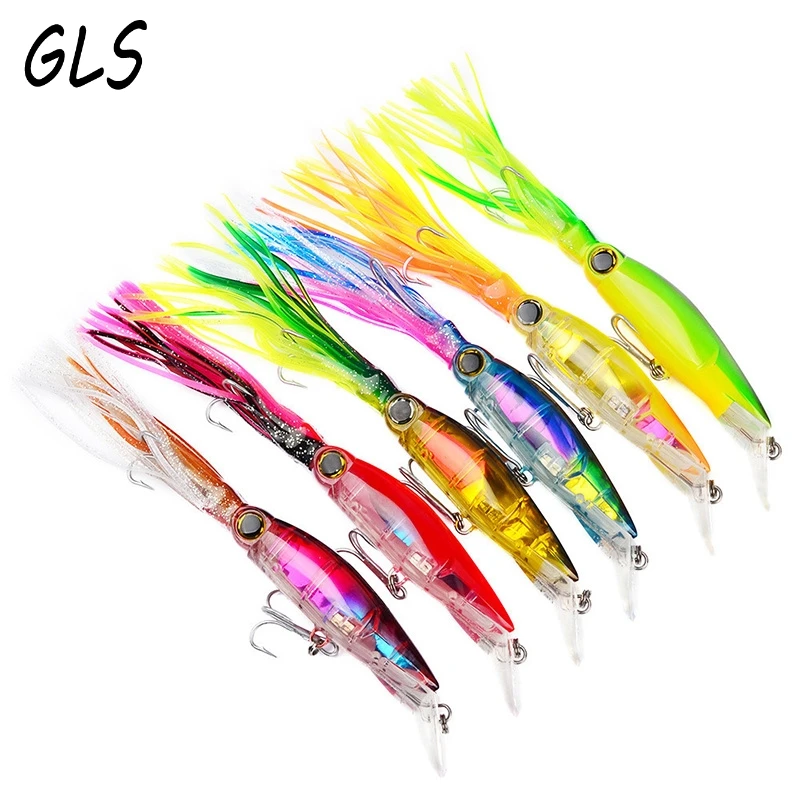 Мягкая приманка для рыбалки 140 мм 40 г мягкая светящаяся в виде кальмара высокая