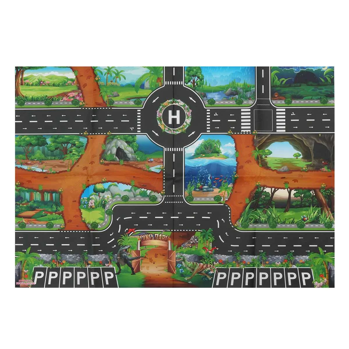 1 map Крытый Коврик для ползания и игр динозавр Город дорога парковочные маты игровой коврик напольная активность интерактивные игрушки развивающие игрушки для детей - Цвет: 1 map