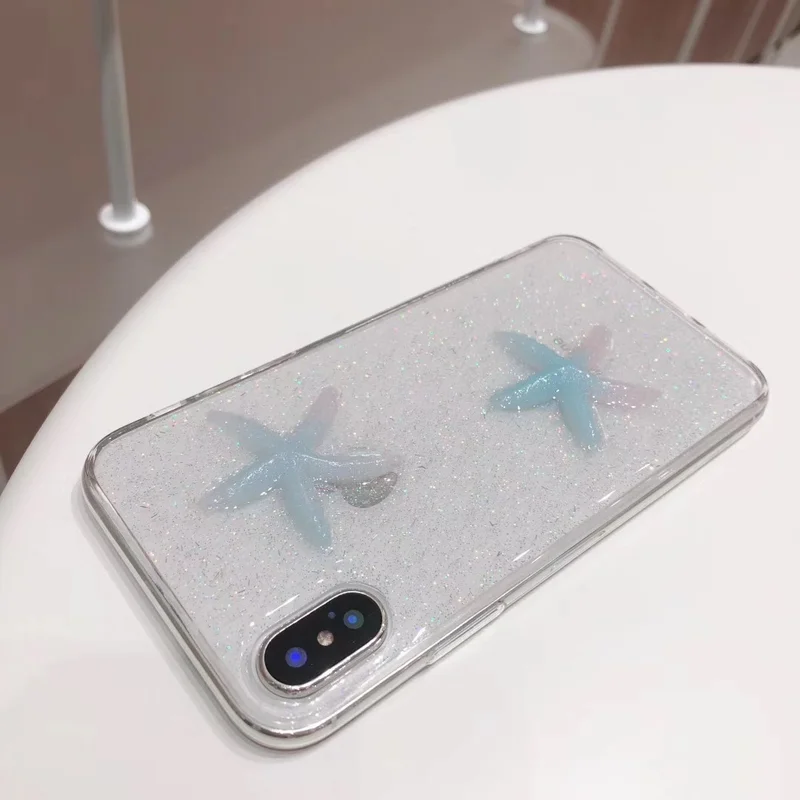 Эпоксидные блестки Starfish чехол для iPhone X 7 6 XS XR MAX 8 прозрачный мягкий из ТПУ 6S Plus |