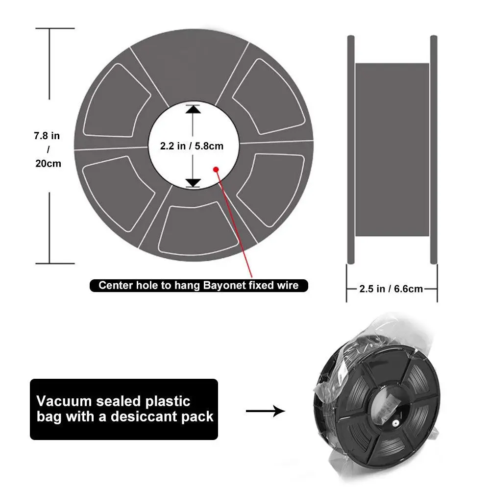 SUNLU 3D нить ABS принтер 1 75 мм кг катушка (2.2lbs) печать нити точность размеров +/ 0 02