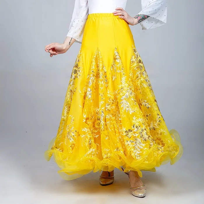 Only skirt Новая мода, вышитая большая юбка-качели, бальное платье, Женская Стандартная Одежда для танцев, вальс, сальса, соревнование, Одежда для танцев, DL3870 - Цвет: Only skirt