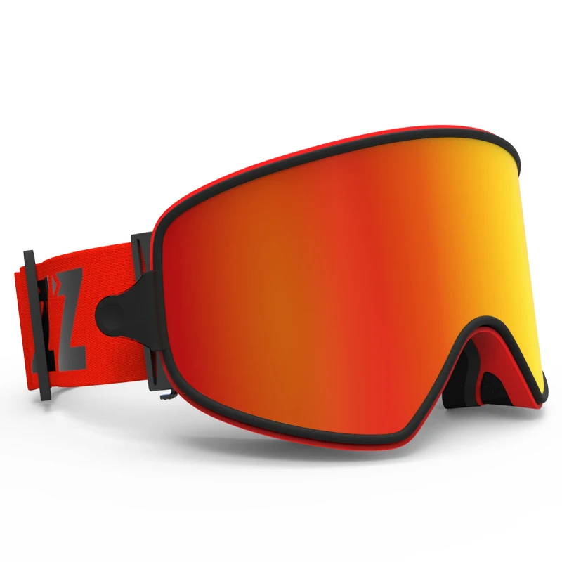 Red lens COPOZZ лыжные очки двойного назначения с магнитным быстросменным объективом 2 в 1 противотуманные UV400 очки для ночного катания на лыжах и сноуборде для мужчин и женщин - Цвет: Red lens