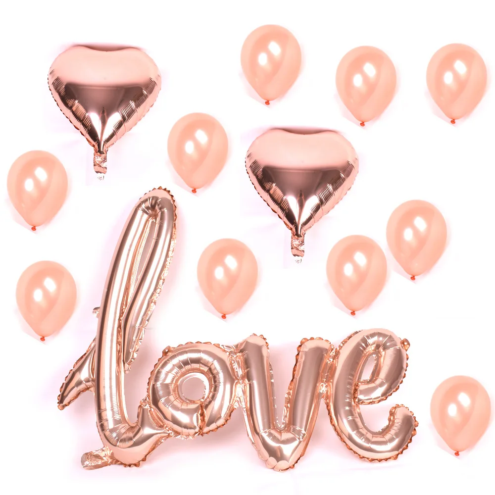 Звезда розового золота алюминиевый шар фольги звезда сердце Свадьба конфетти