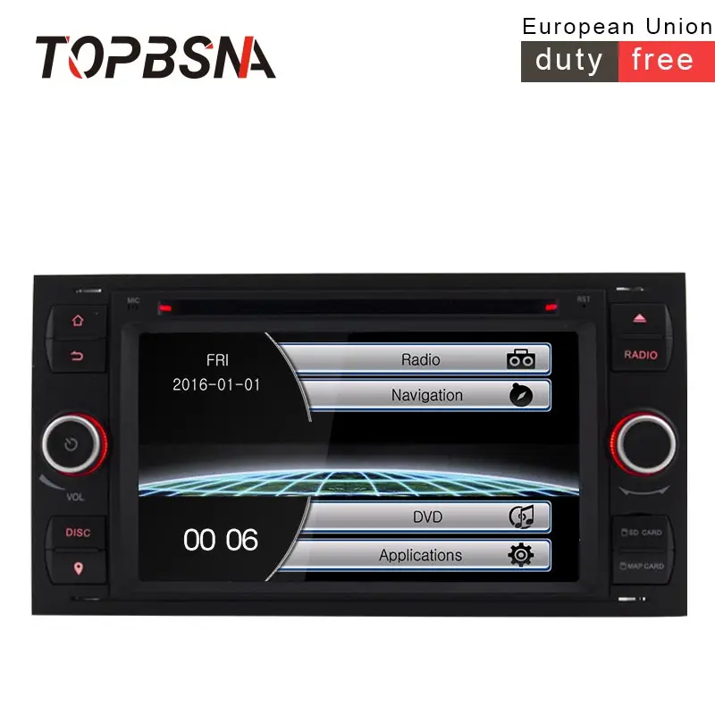 TOPBSNA Автомобильный мультимедийный плеер для Ford Mondeo S-max Focus C-MAX Galaxy Fiesta Transit Fusion