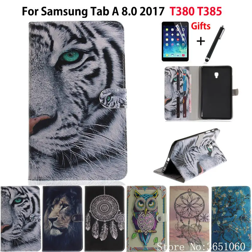 Чехол с тигровым рисунком для Samsung Galaxy Tab A 8 0 2017 дюйма T380 T385 SM чехол силиконовый из