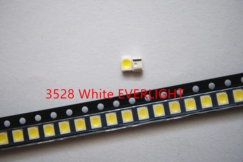100 шт. EVERLIGHT 3528 1210 SMD светодиодсветодиодный белая золотая линия/медный кронштейн