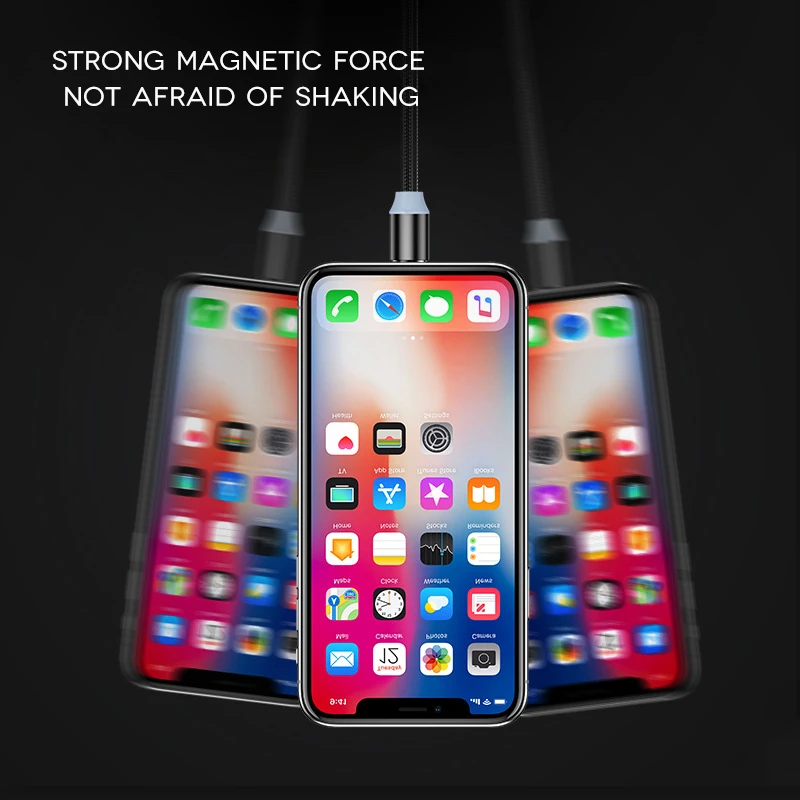 360 градусов Магнитный зарядный кабель для IPhone X XS Быстрая зарядка Micro usb type C кабель для передачи данных для Android кабели для мобильных телефонов