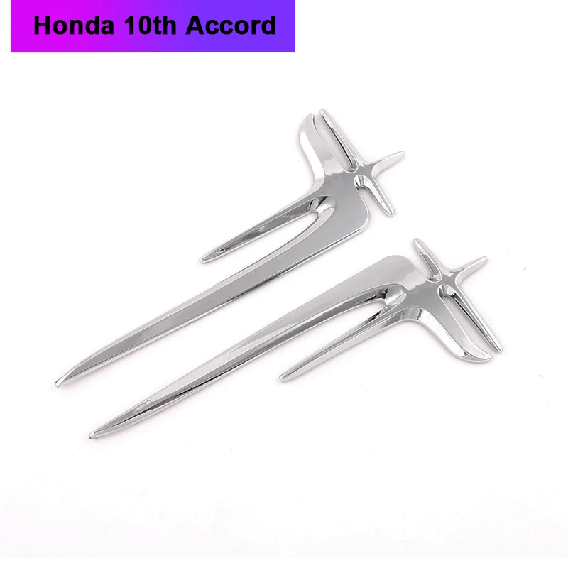 2PCS For Honda Accord 2018 2019 10th Car 3D Side Wing Badge Emblem Modified labeling sticker Trim Sports style Modification - купить по