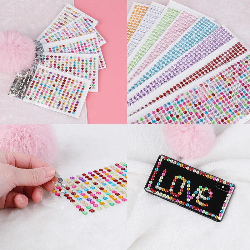 Новинка DIY 168/504 шт самоклеющиеся акриловые Стразы для телефона ПК наклейка