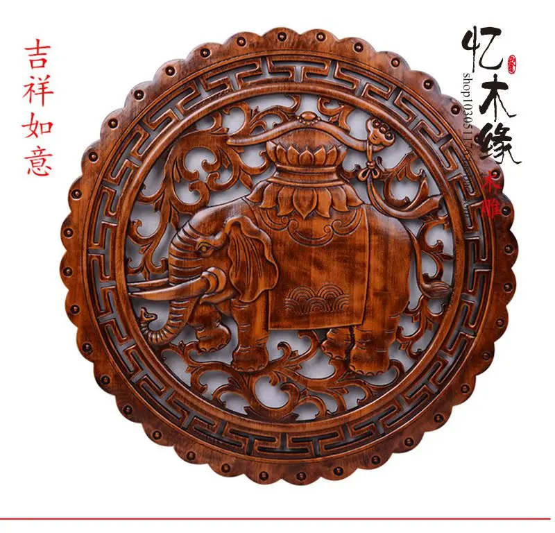 Dongyang wood carving Pendant Chinese antique murals inside the living room camphor carved ornaments hanging round | Обустройство