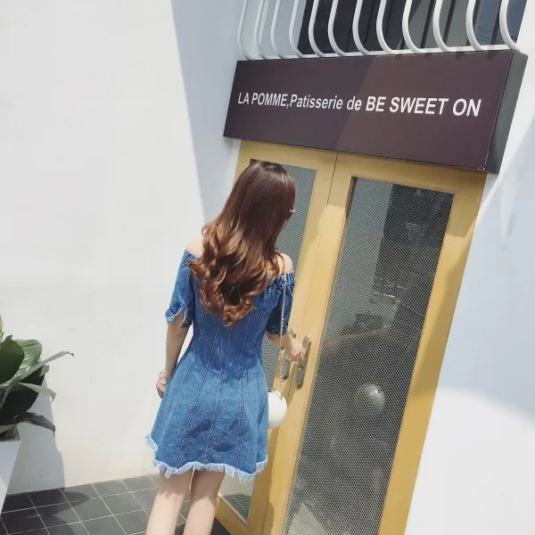 Женская одежда больших размеров джинсовое платье 2016 летнее стильное корейское