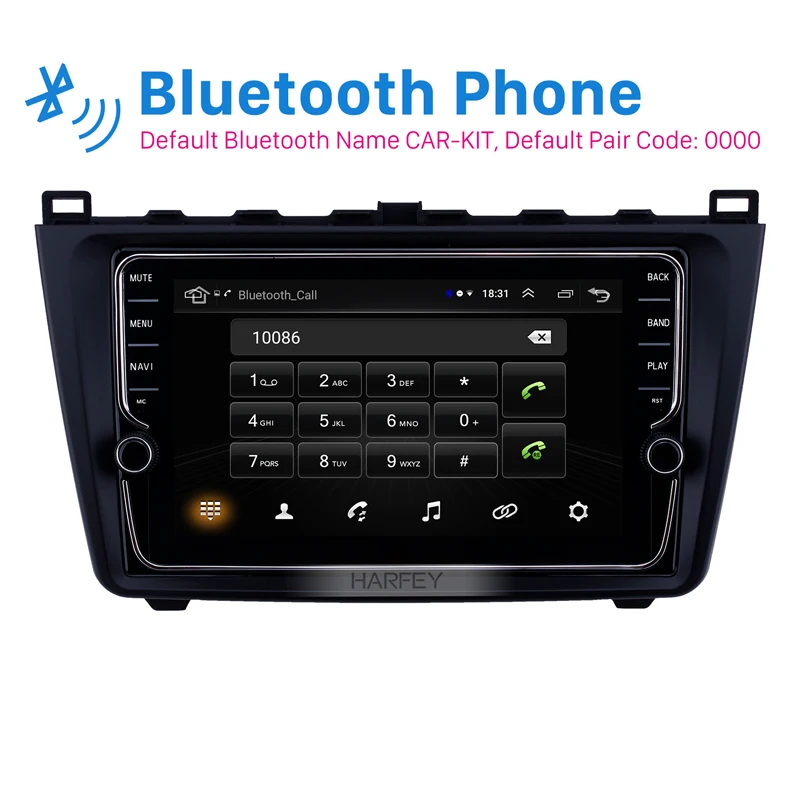 Автомагнитола Harfey 2din с GPS-навигацией Android 9 1 ОЗУ 2 Гб для Mazda 6 Rui wing 2008-2014