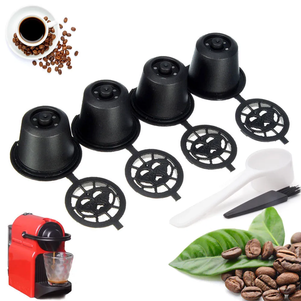 Горячие новые продукты 4x многоразовые Многоразовые кофе капсулы с для Nespresso