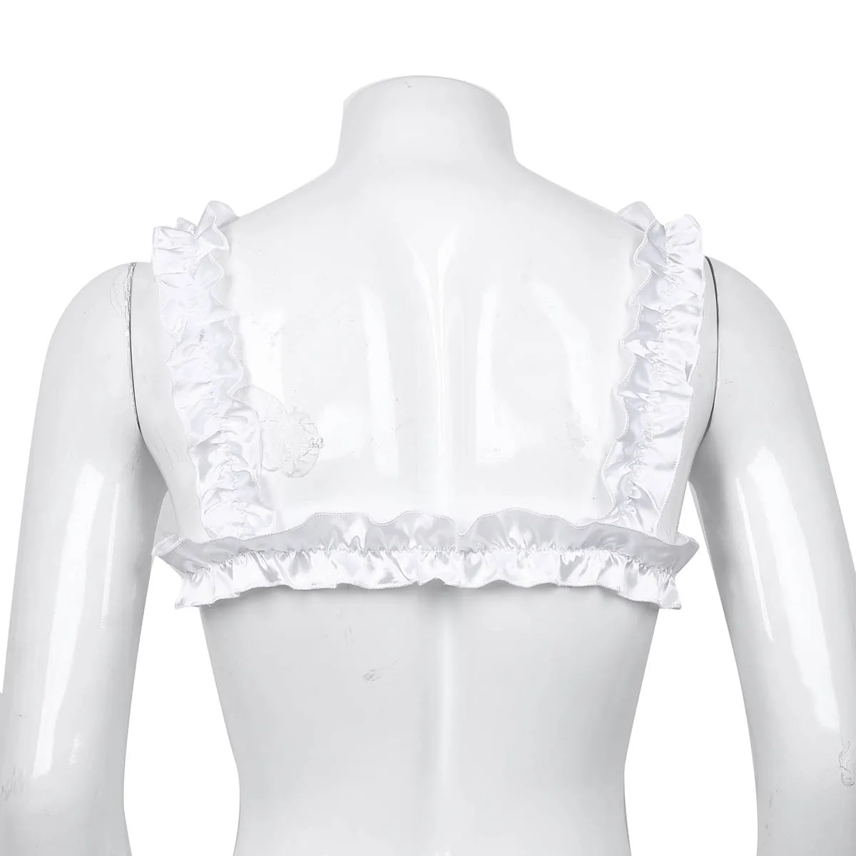 Бюстгальтер Мужской Атласный с рюшами топ без косточек широкими