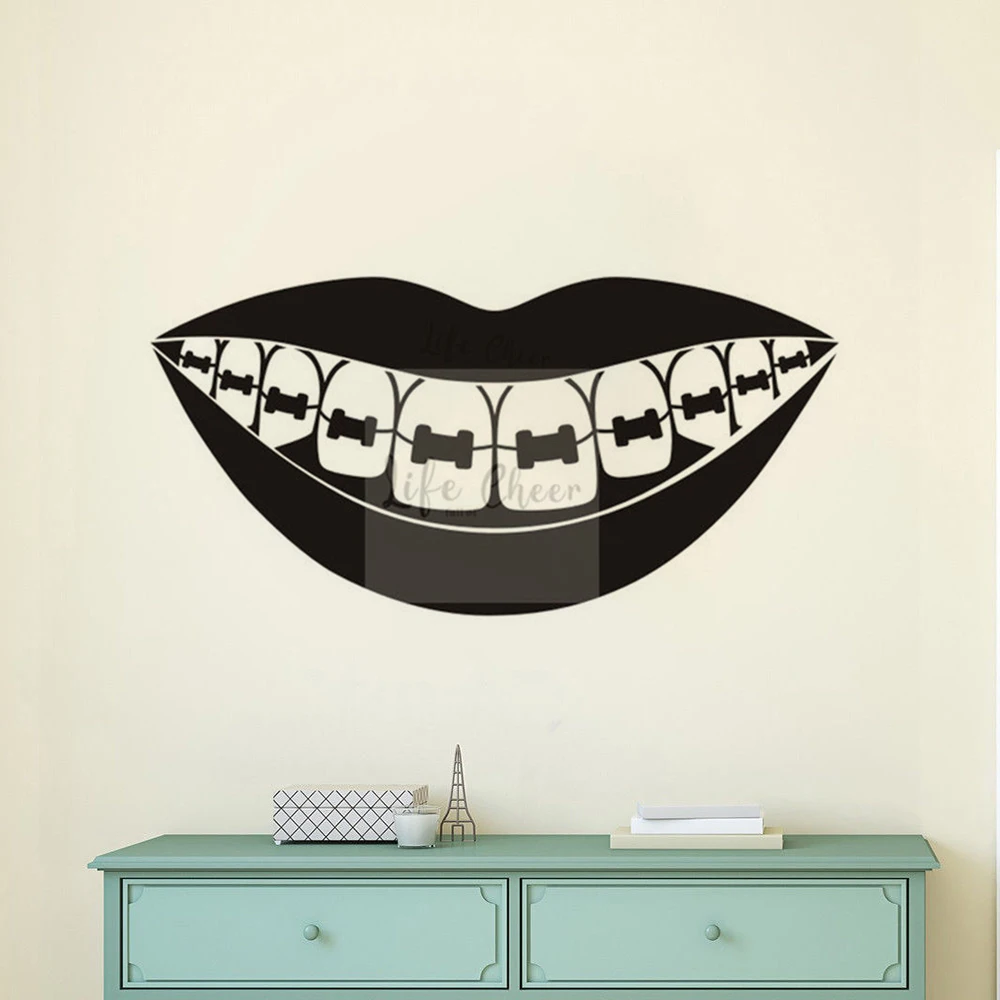 Настенная Наклейка для зубов AC008 Виниловая наклейка со съемным плакатом ухода за