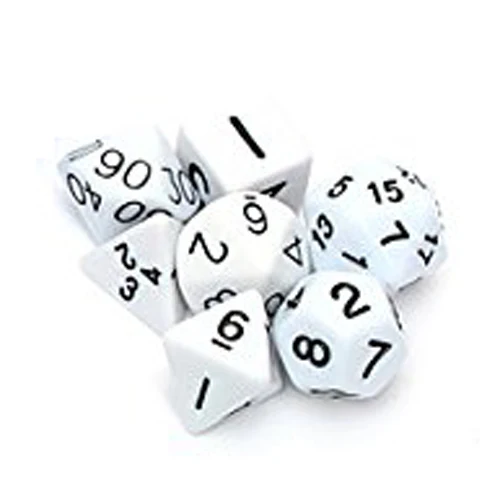 PROMOTION!Set 7PCS Dice Die D4~D20 for Games Dungeons &amp Dragons RPG and D&ampD white |