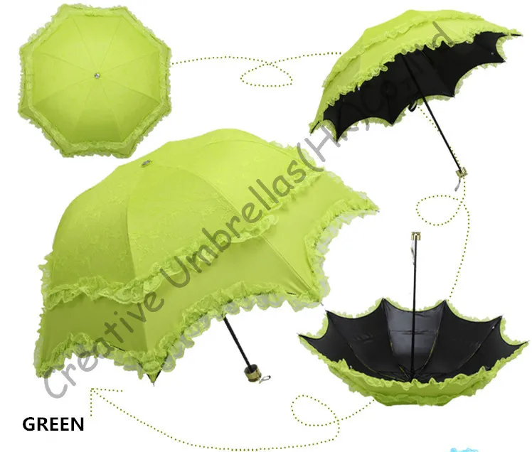 Double layers,UPF>50+ Arched Korea summer Parasols,black coating  2 times,silk  embroidery,bag parasol,UV protecting,assorted