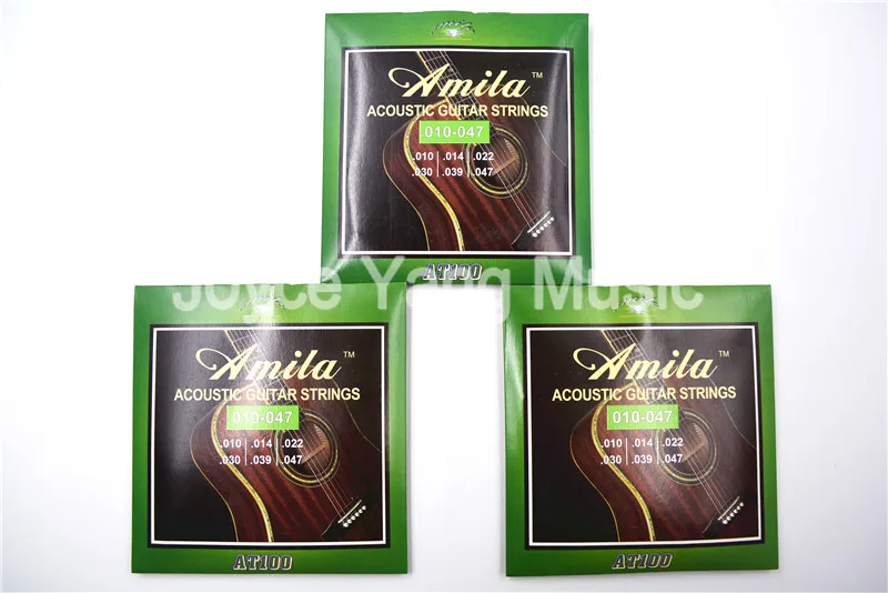 

3 Sets of Amila AT100 Super Light Acoustic Guitar Strings Stainless Steel&Phosphor Bronze Strings 1st-6th 010-047 Free Shipping