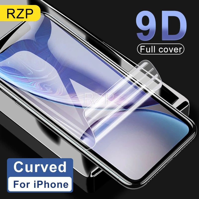 

RZP 9D Curved Full Cover Screen Protector For iPhone 6 6s 7 8 Plus XR X Xs 11 Pro Max 3D Protective Film (Not Tempered Glass) 7+