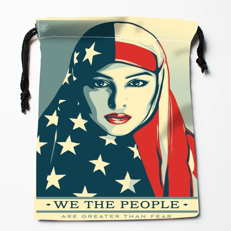 Новое поступление. Сумки с принтом Shepard Fairey на шнурке. Сумки для хранения на заказ с принтом. Сумки для хранения. Размеры: 18X22 см - Цвет: Сливовый