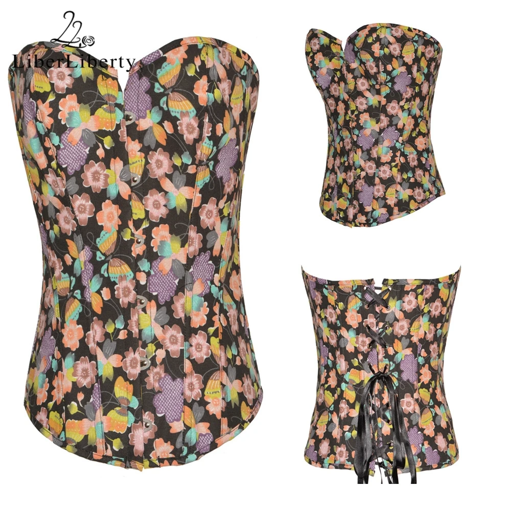 Бюстье с бюстгальтером под грудью Корректирующее белье красочными узорами