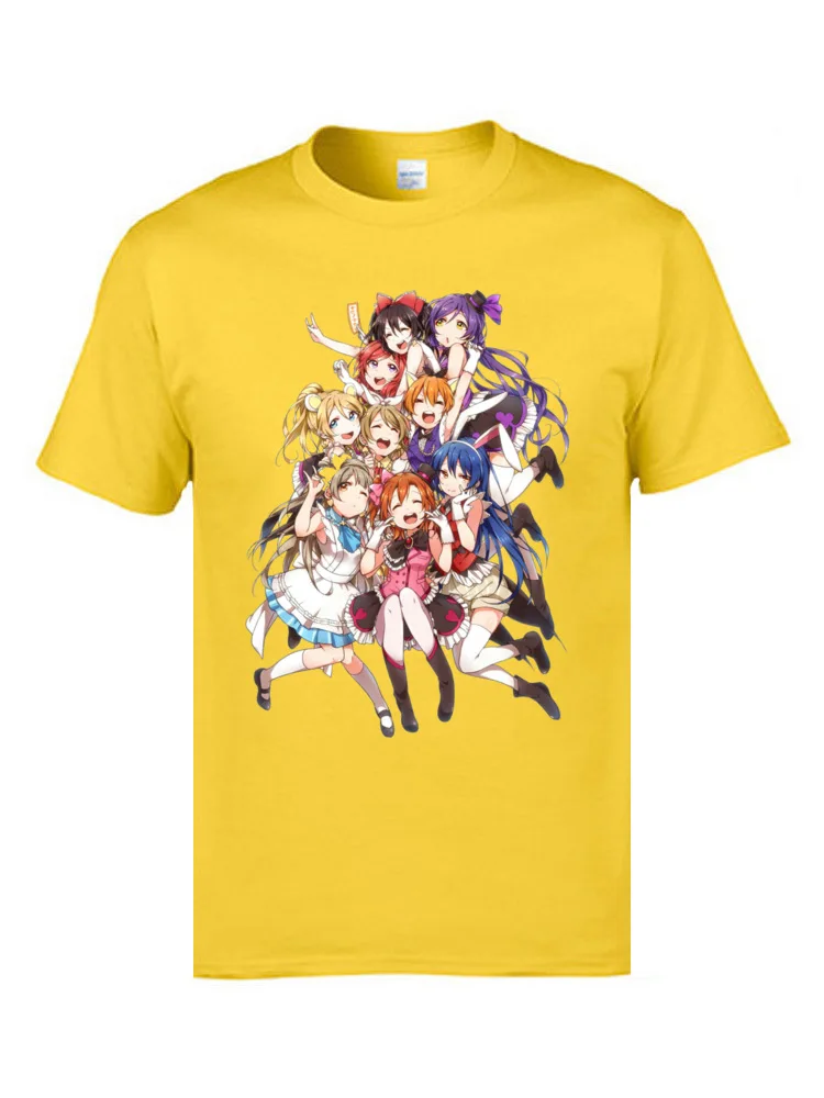 Футболка мужская с 3D принтом Love Live Kawaii манга 100% хлопок круглым вырезом 2019|Мужские