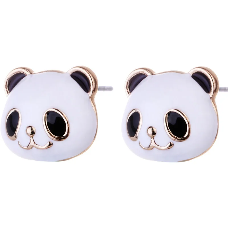 pierced earrings JIOFREE, корейский стиль, мультяшная панда, клипсы, серьги, не пирсинг, серьги, клипсы, ухо, манжета для женщин, вечерние - Окраска металла: pierced earrings