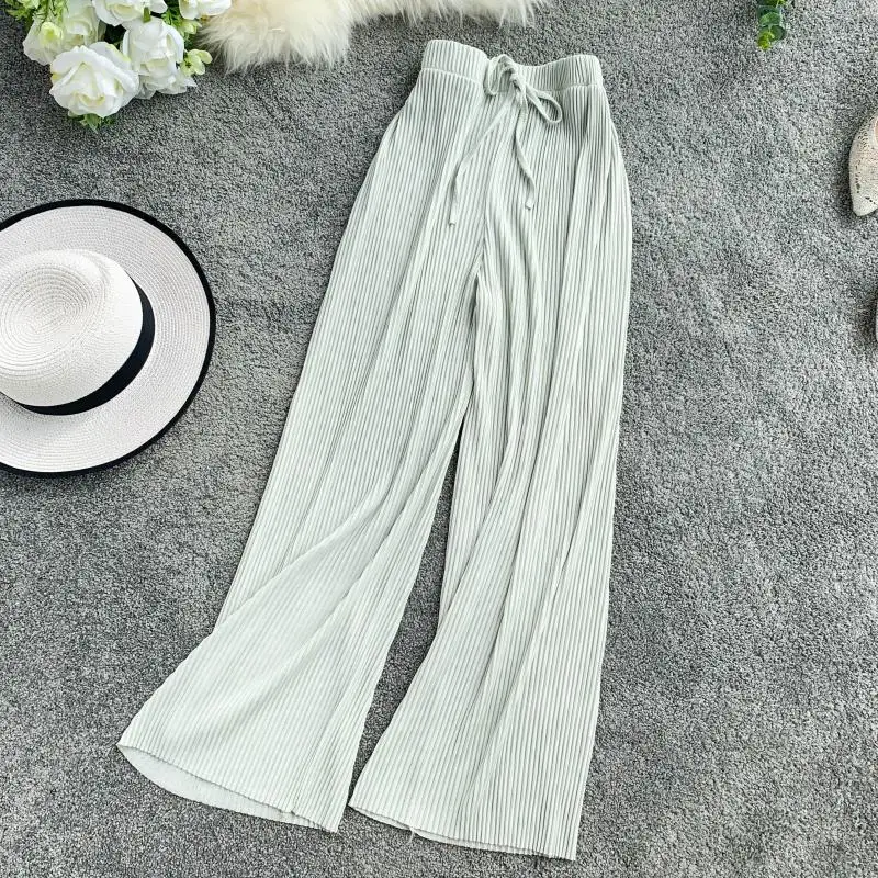 Женские свободные прямые брюки с высокой талией Новинка лета 2019|Брюки| |