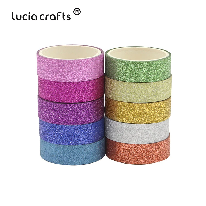 Lucia crafts 10 шт. Блестящая Бумага васи ленты самоклеющиеся наклейка, сделай сам, скрапбукинг Дневник украшения школьные офисные принадлежности I1006