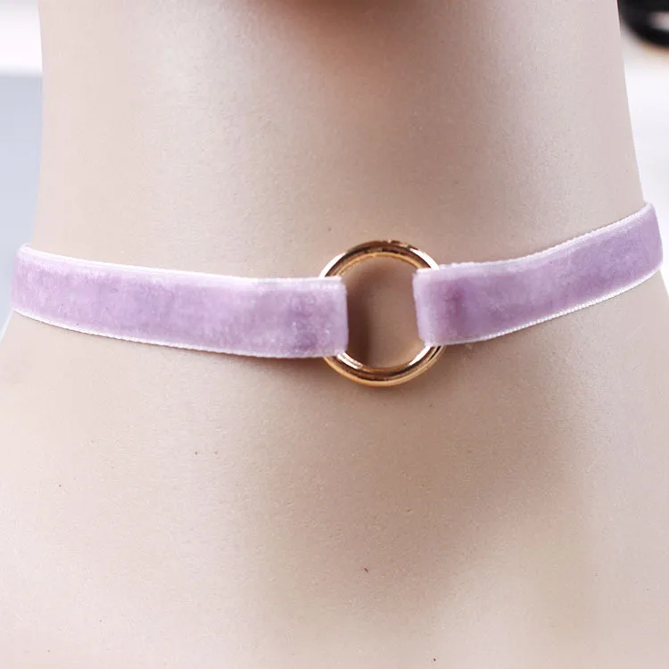 Fashion Women Girls Simple Style Velvet Ribbon Choker Circle Round Pendant Necklace 4 Colors Punk Gothic Collar Jewelry | Украшения и