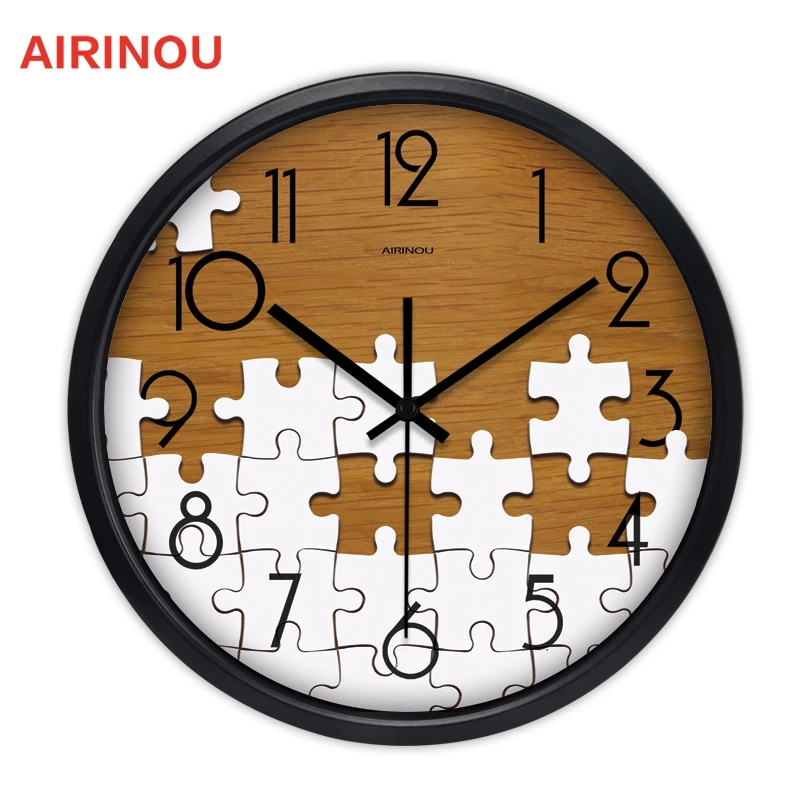 Airinou серии пазлов креативные настенные часы без тикания звука|clock cube|puzzle blankclock