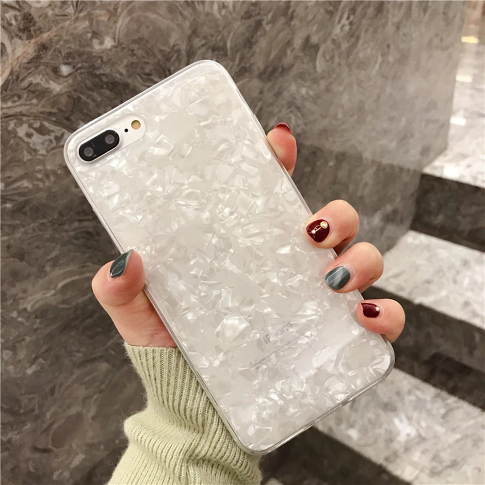Для iPhone 7 8 Plus глянцевый мраморный чехол для XR XS Max ультра тонкий телефона X