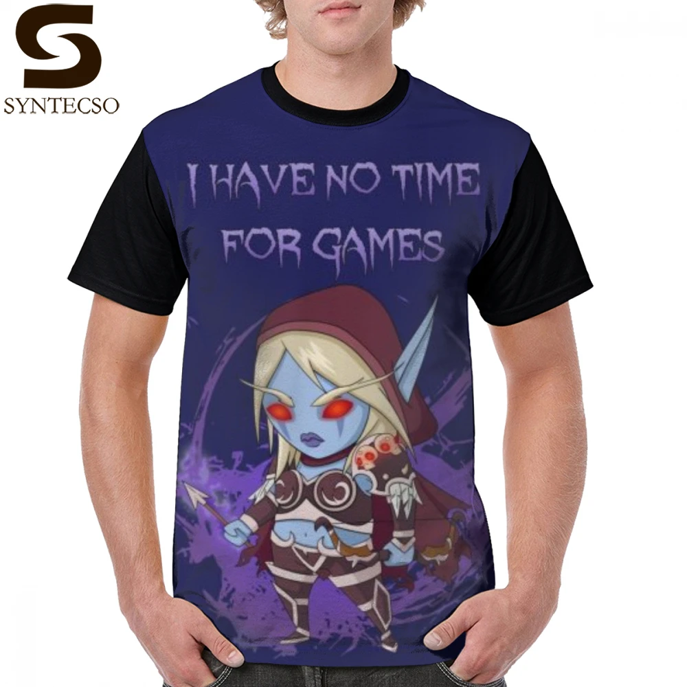 Warcraft orde/футболка Sylvanas-No Time For Games, футболка, большая модная футболка с графикой, футболка с коротким рукавом, 100 полиэстер, с принтом