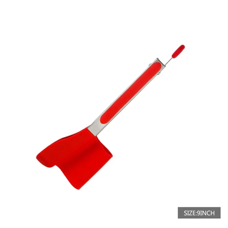 Red 9 inch Goodfeer 2 в 1 щипцы и шпатель для гриля Сервировочные щипцы для барбекю кулинарные флипы блиновые антипригарные Кухонные гаджеты посуда - Цвет: Red 9 inch