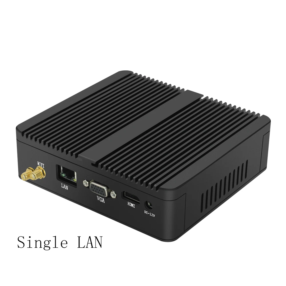 Мини ПК Intel Celeron J1900 Windows 10 Dual Gigabit Ethernet 300 Мбит/с WiFi 2* RS232 HDMI VGA 4* USB HTPC безвентиляторный компактный компьютер