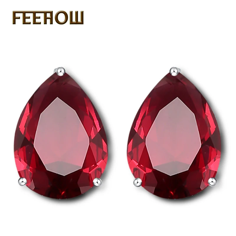 FEEHOW Trendy Women Jewelry Silver Color Brand Design Stylish Teardrop Crystal Clip Earrings Without Piercing FWEP381 | Украшения и