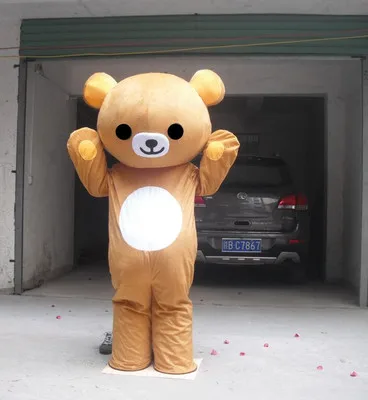Медведь талисман костюмы талисмана Rilakkuma костюмы для взрослых на Хэллоуин для рождественской вечеринки