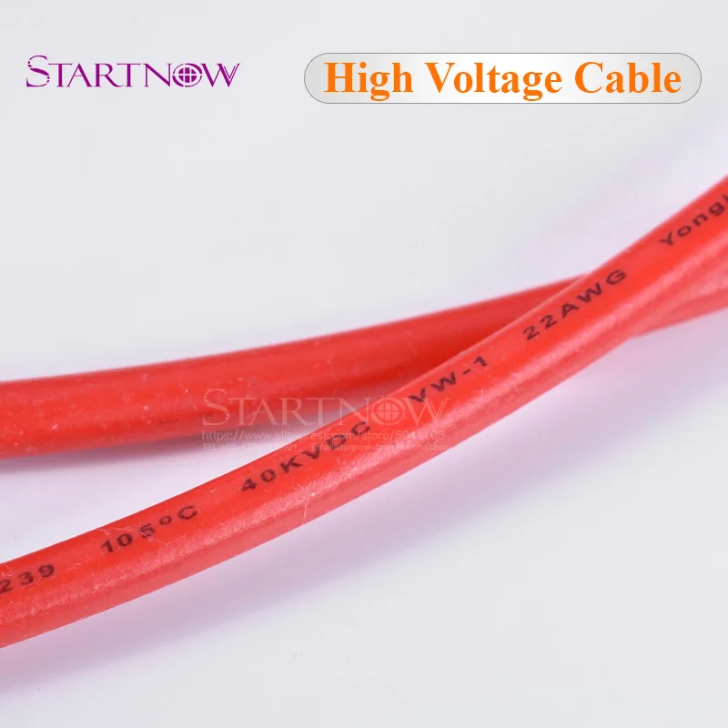 40KV 22AWG кабель высокого напряжения красный положительный свинцовый провод для СО2 лазерного питания и лазерной трубки и лазерной резки