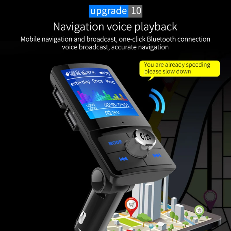 FM Bluetooth Быстрая зарядка USB зарядное устройство Автомобильный передатчик